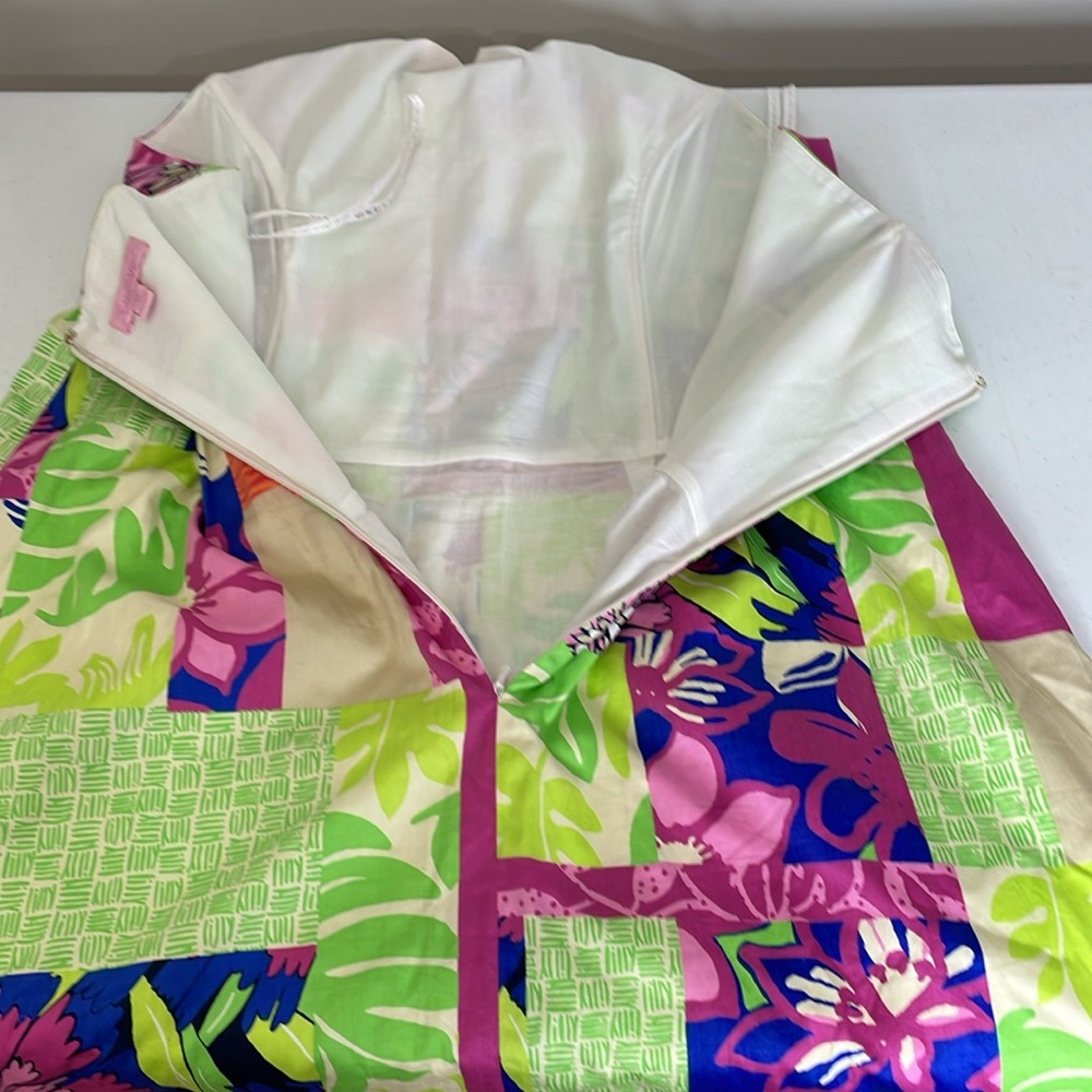 🌼 SIZE 14 Lilly Pulitzer Brighton Patchwork Pom Pom Trim Halter Sundress - Picture 13 of 16